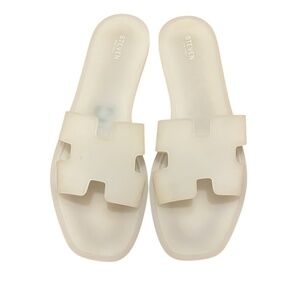 Steven New York by Steve Madden Andrina Jelly "H" Slide Sandals in White Size 7